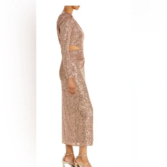 Sparkling Rose Gold Sequin Gown - Picture 4 of 5